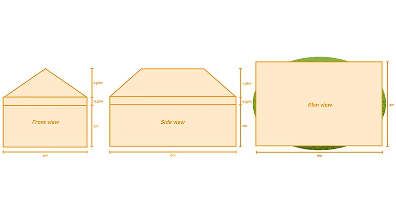 4m x 6m gazebo plan view